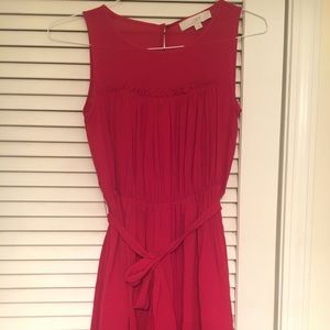 Loft sleeveless red dress with tie